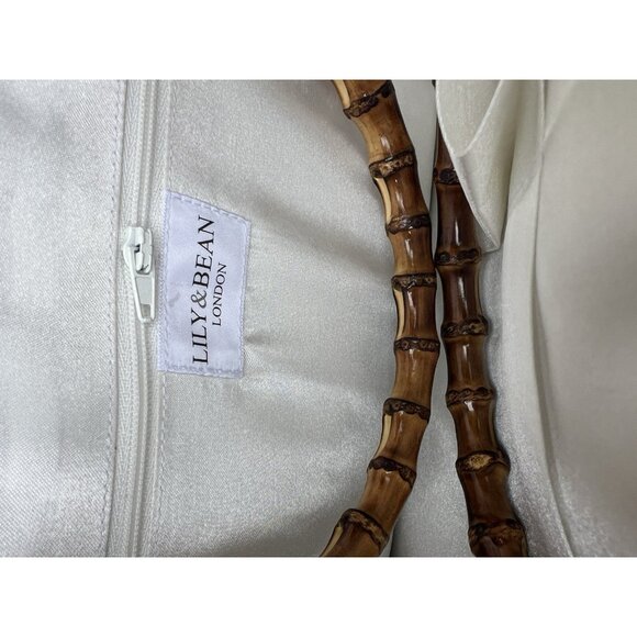 Lily & Bean Juliana Beaded Tote Lemon Bamboo Handle Personalized “Sylvie” Bag - Picture 6 of 7